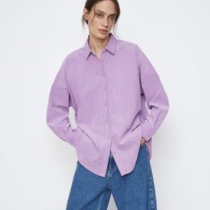 Zara Lilac Corduroy Shirt